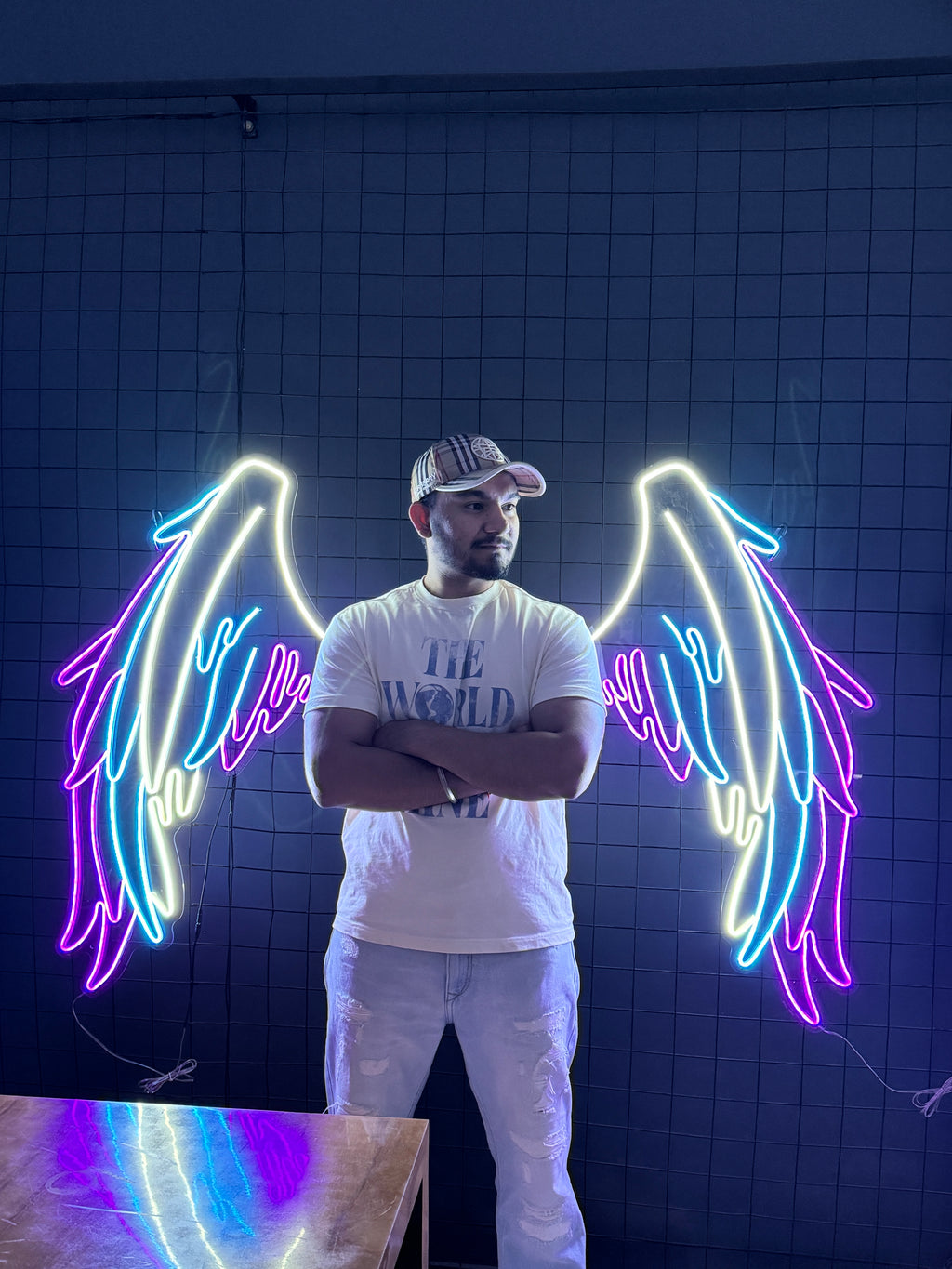 Devil Neon Wings 48 x 48 inches