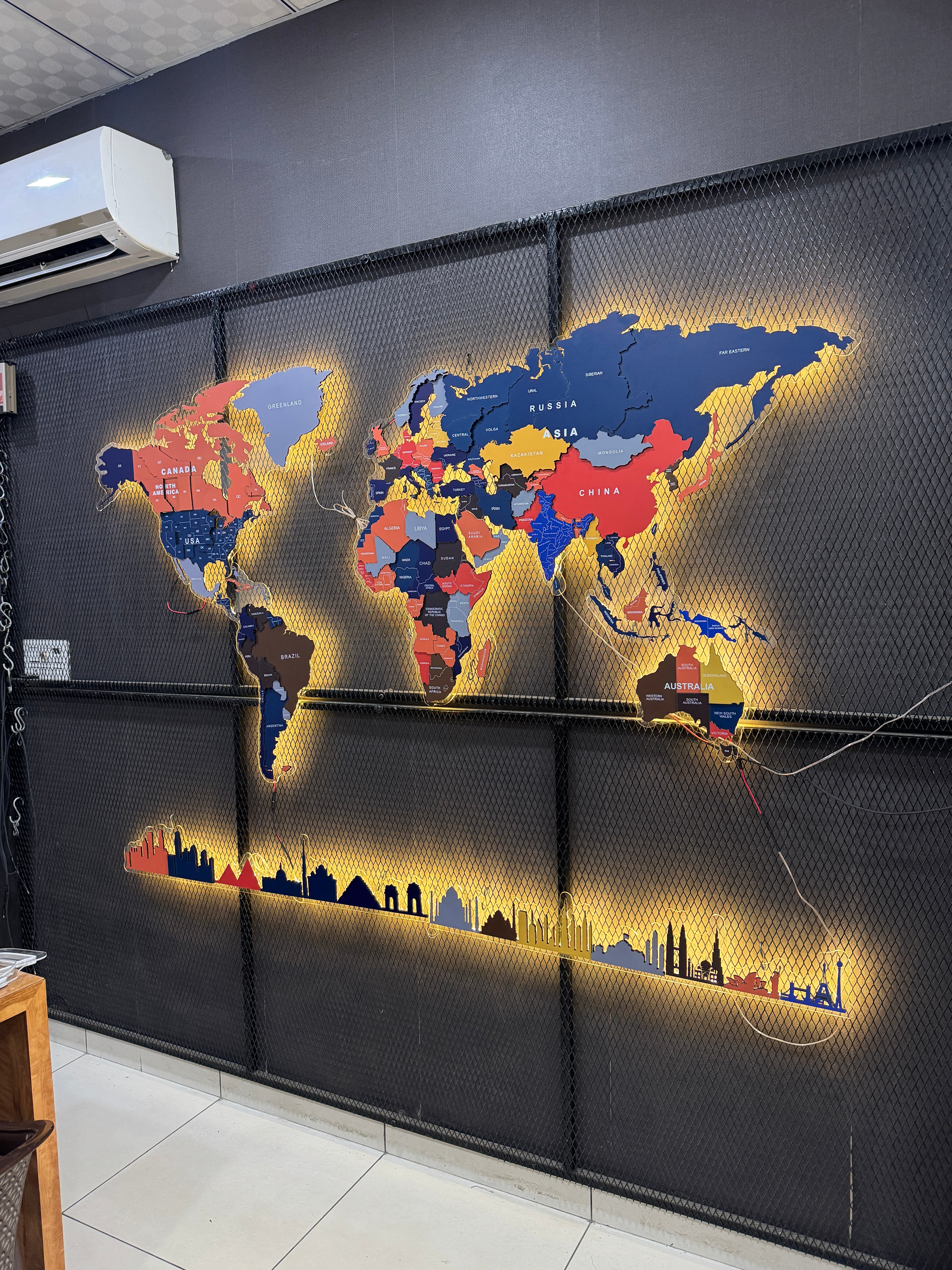 Premium LED Wooden World Map Wall Art | 3D Backlit Wall Decor