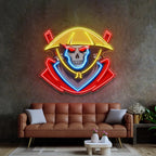 Dark Samurai Skull LED Sign Pop Art