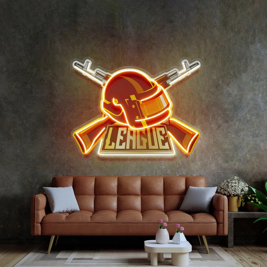 Gun And Hat Led Neon Sign Pop Art