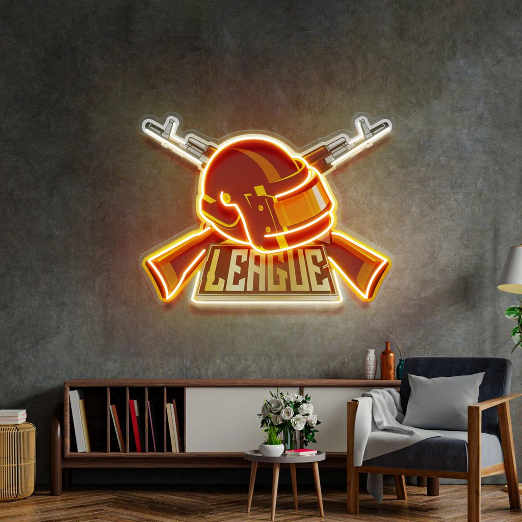 Gun And Hat Led Neon Sign Pop Art