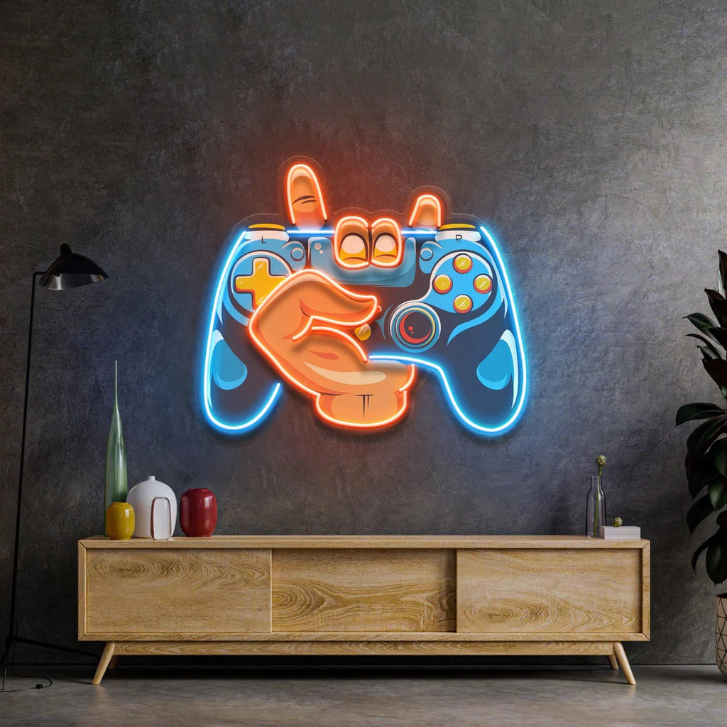 Hand Holding Game Pad Pop Art