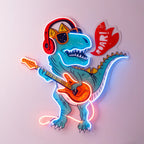 Ool Dinosaur Playing Guitar Pop Art