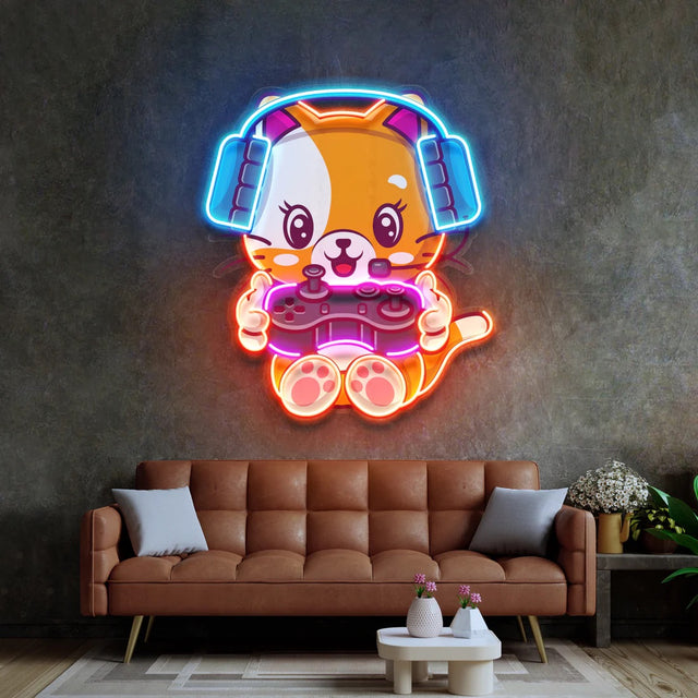 Cute Cat Gamer Pop Art