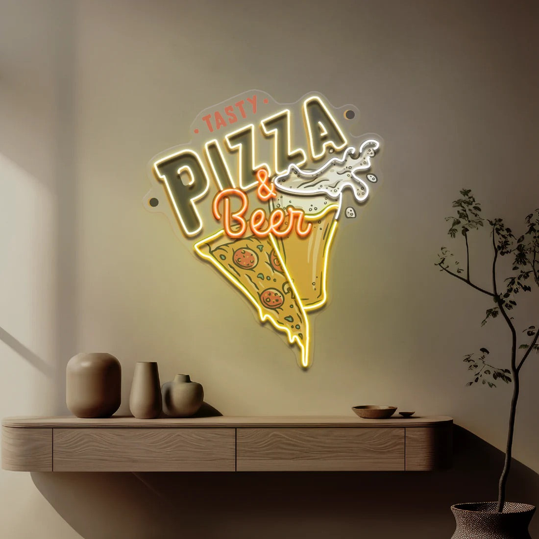 Pizza & Beer Acrylic Artwork