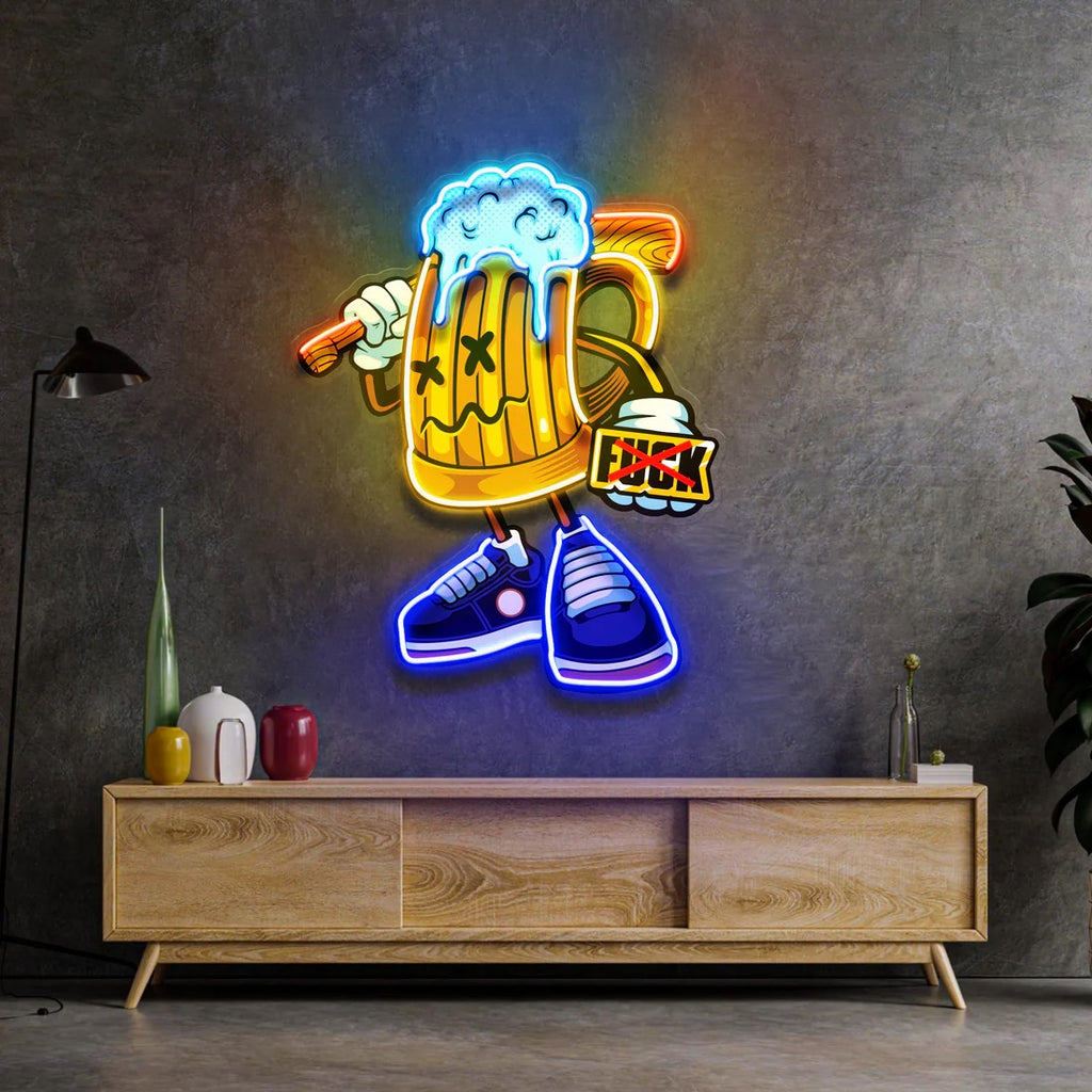 Angry Beer Cartoon Pop Art