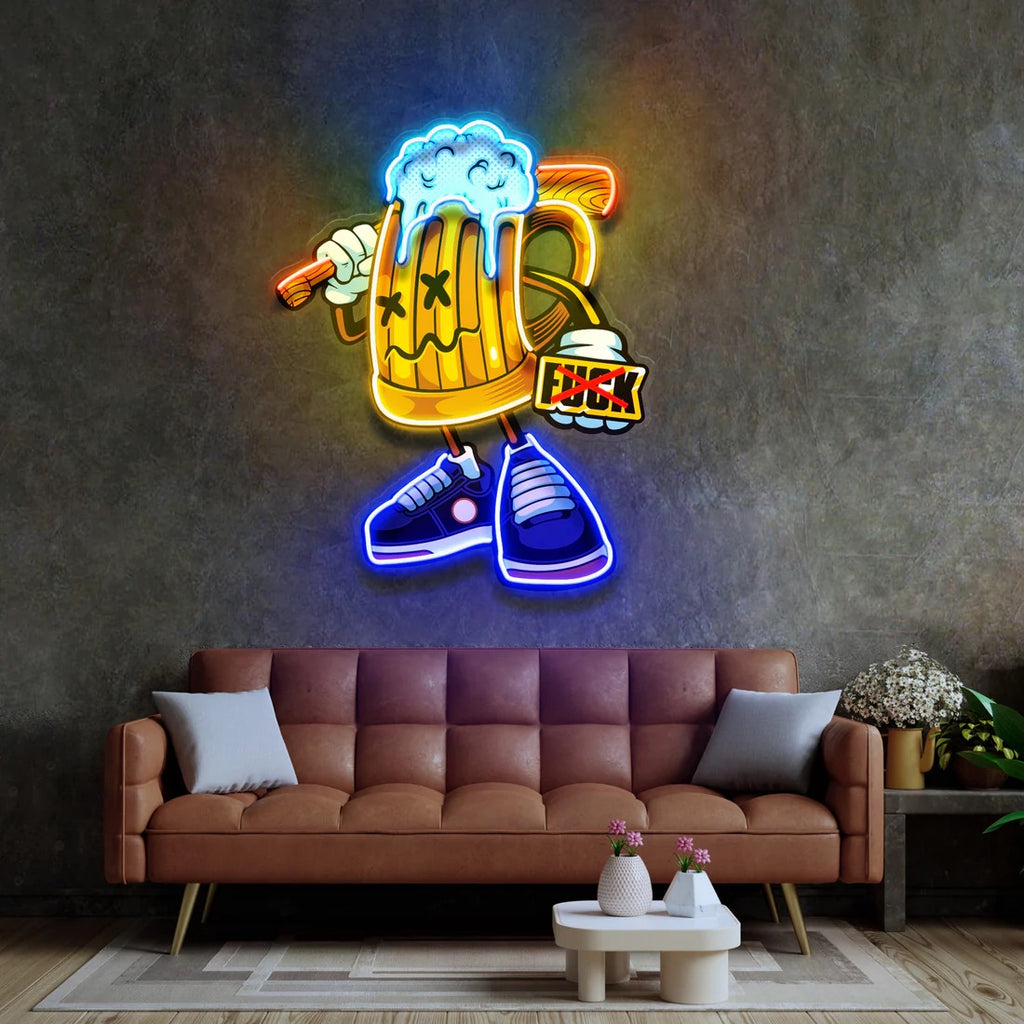 Angry Beer Cartoon Pop Art