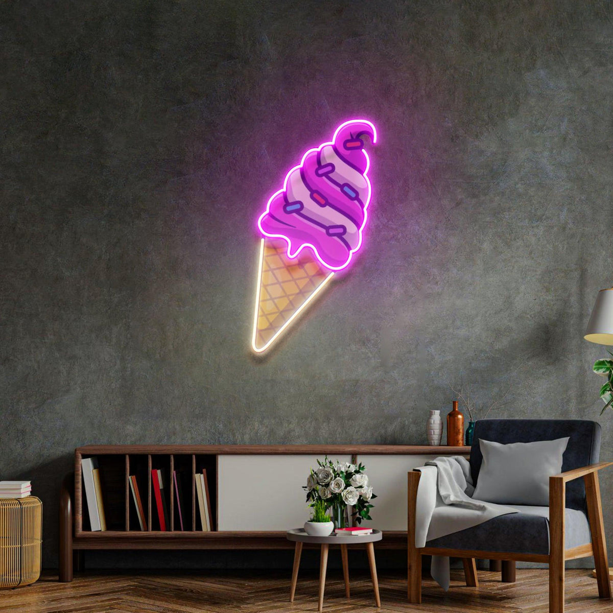 Ice Cream Cone Led Neon Acrylic Artwork – The MB Store