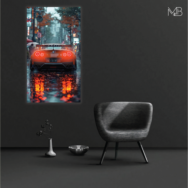 Nissan GTR R35 Neon Poster