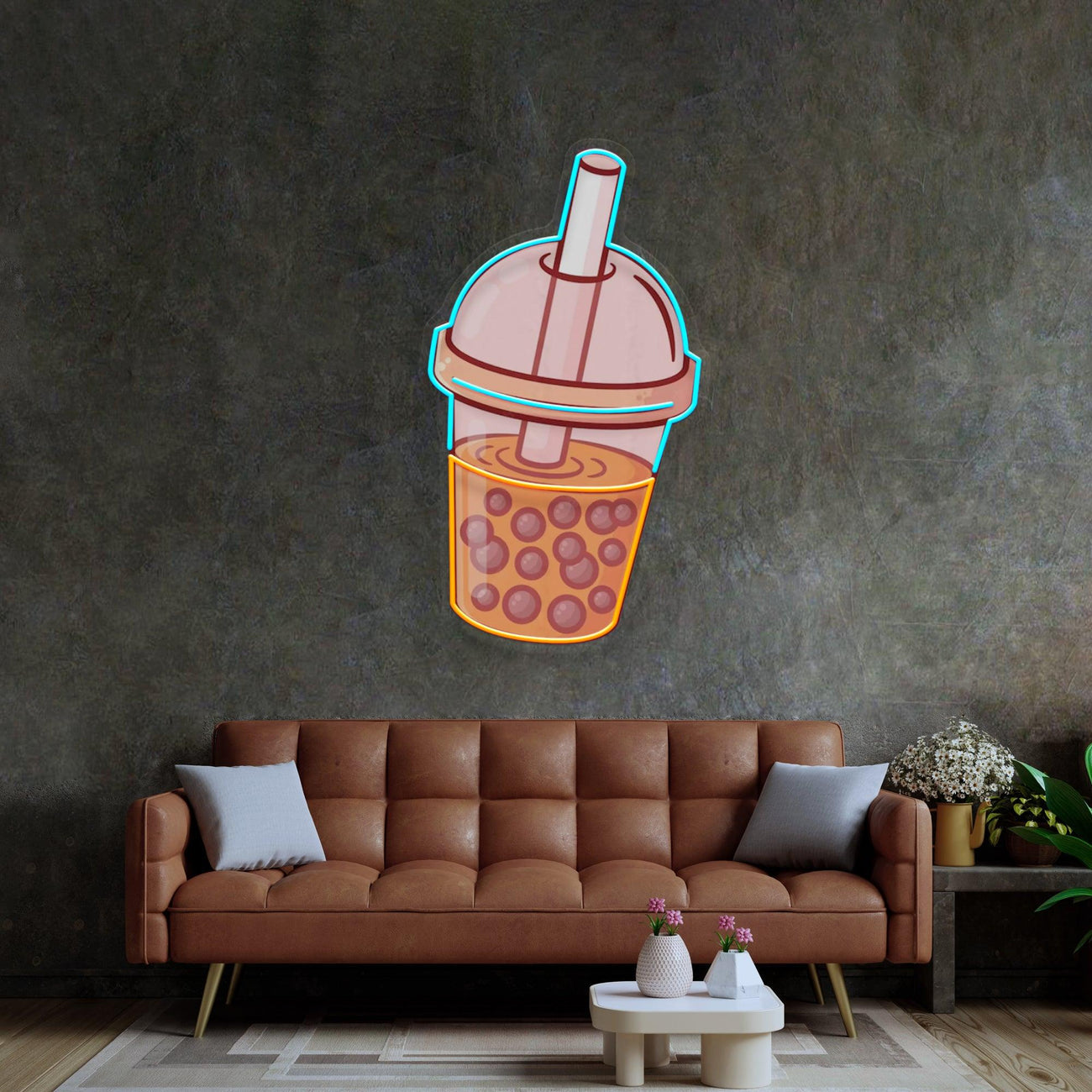 Boba Milktea Neon Acrylic Neon Artwork