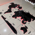 Premium Black Acrylic World Map (UV Printed | LED & RGB Options