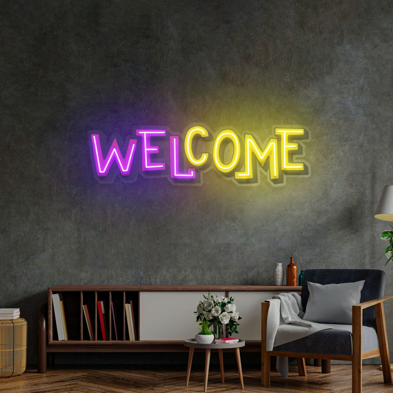 Welcome LED Neon Sign Light Pop Art