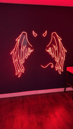 Devil Neon Wings 48 x 48 inches