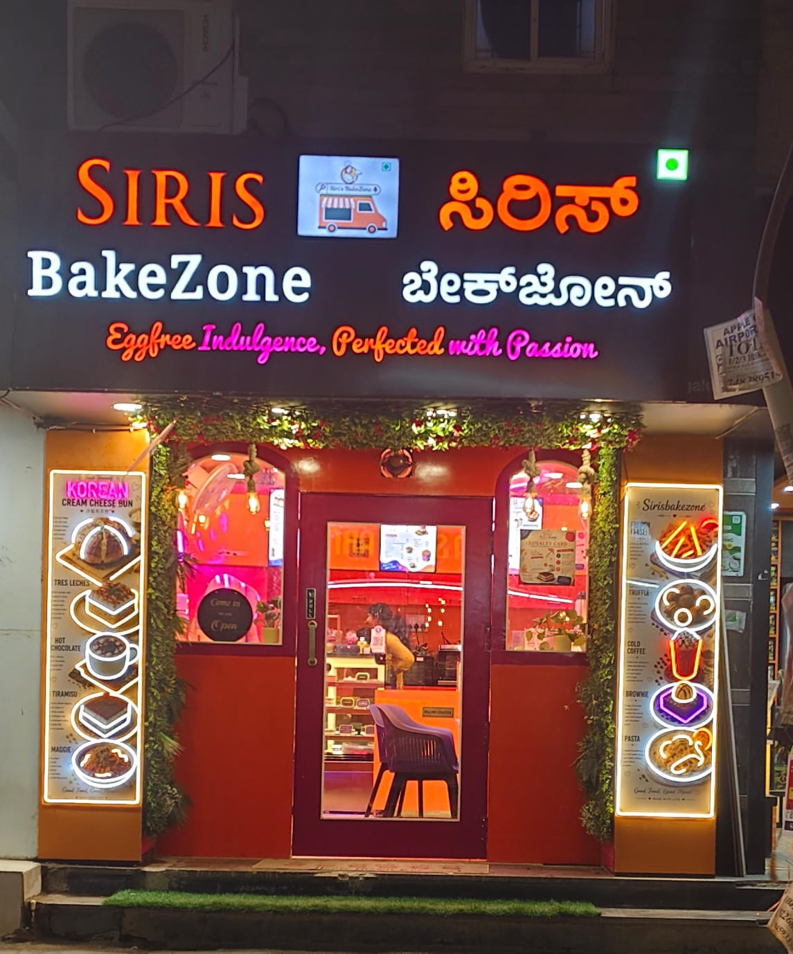 Custom Food Menu Neon Artwork