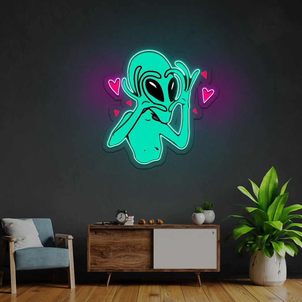 Alien Heart Neon Artwork - The MB Store