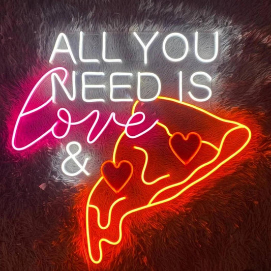 All you need is Love & Pizza Neon Sign | Neon For Cafe | Pizza Neon - The MB Store