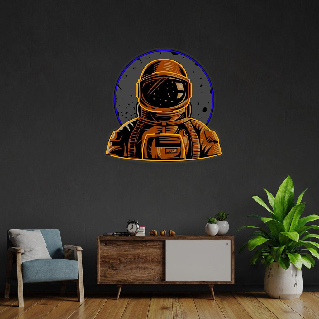 Astronaut Emblem Led Neon Acrylic Artwork - The MB Store