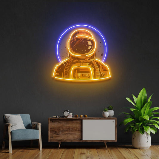 Astronaut Emblem Led Neon Acrylic Artwork - The MB Store