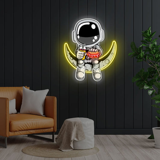 "Astronaut Hamburger" Neon x Acrylic Artwork - The MB Store