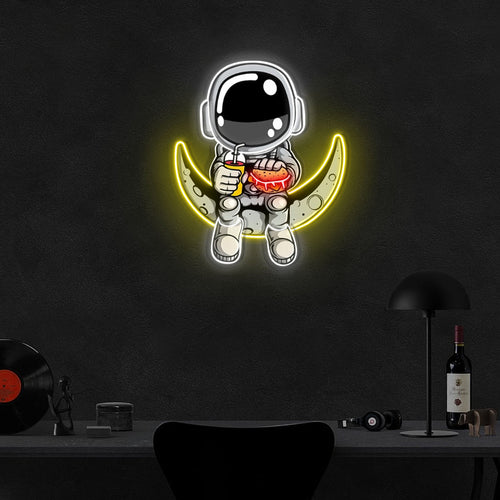 "Astronaut Hamburger" Neon x Acrylic Artwork - The MB Store