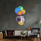 Astronaut Hugging Planet Led Neon Acrylic Artwork - The MB Store