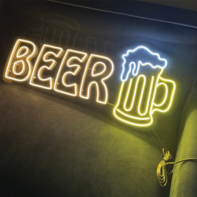 Beer with mug Neon