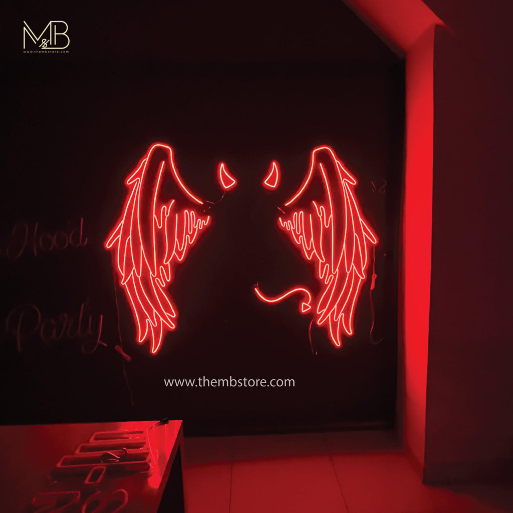 Devil Neon Wings 48 x 48 inches - Makkar & Brothers
