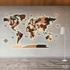 Premium 4-Layer Wooden & Acrylic World Map