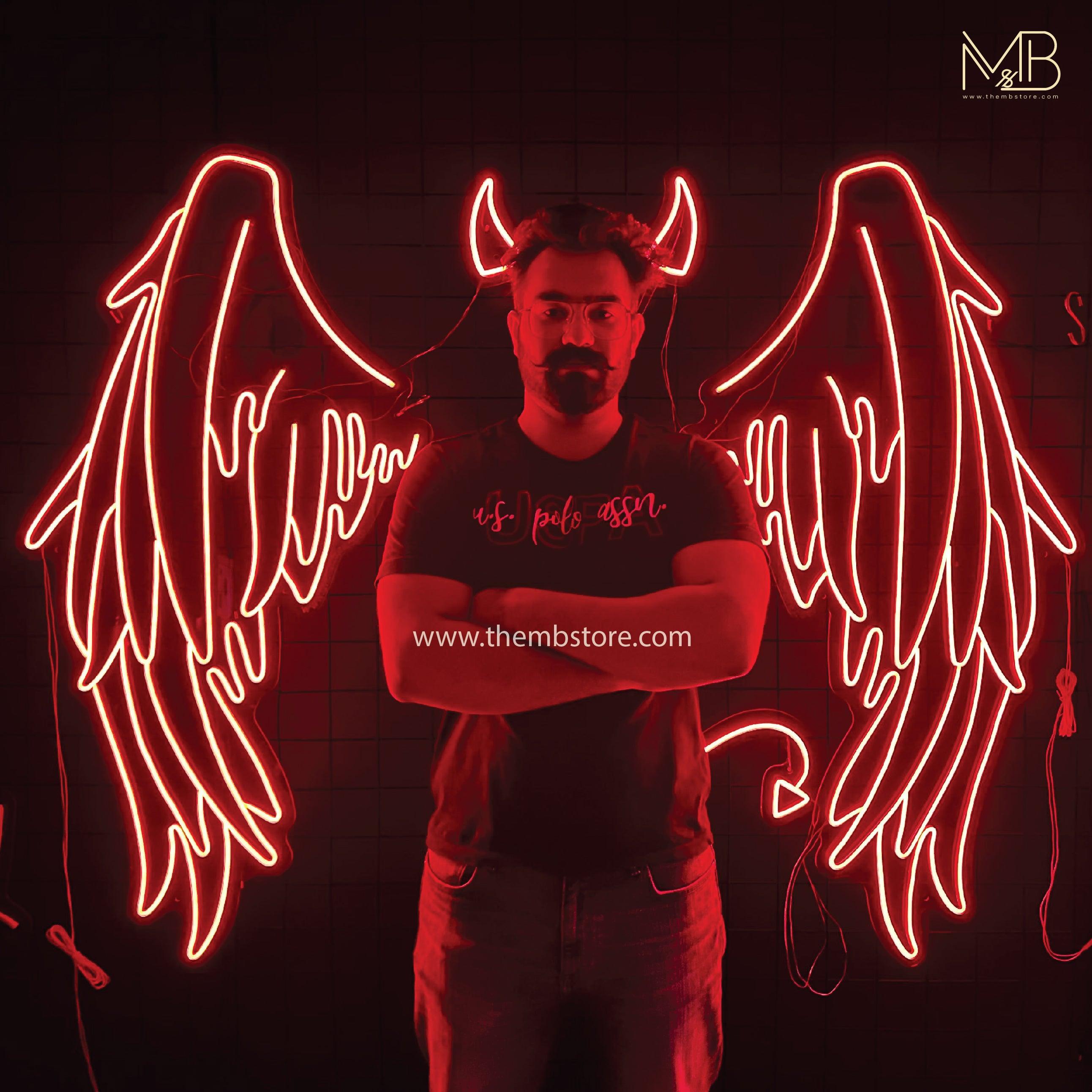 Devil Neon Wings 48 x 48 inches - Makkar & Brothers