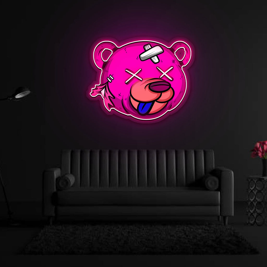 Dead Bear Cartoon Neon Sign x Acrylic Artwork
