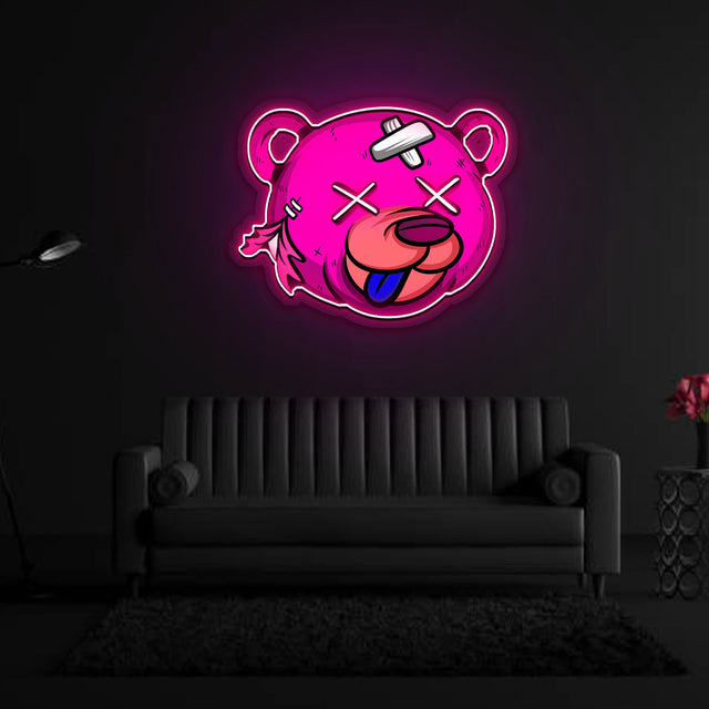 Dead Bear Cartoon Neon Sign x Acrylic Artwork