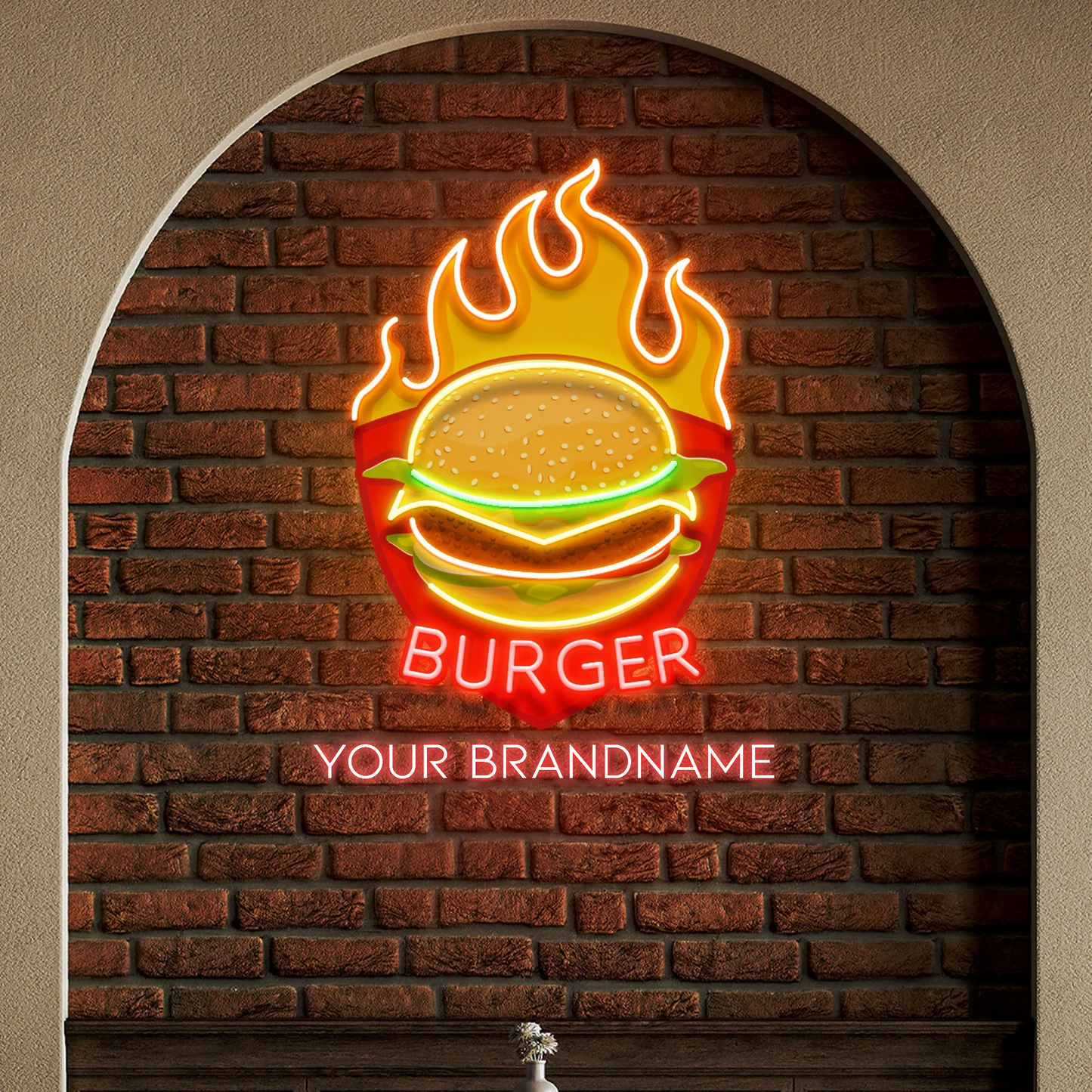 Custom  Food Burger Led Neon Sign Light