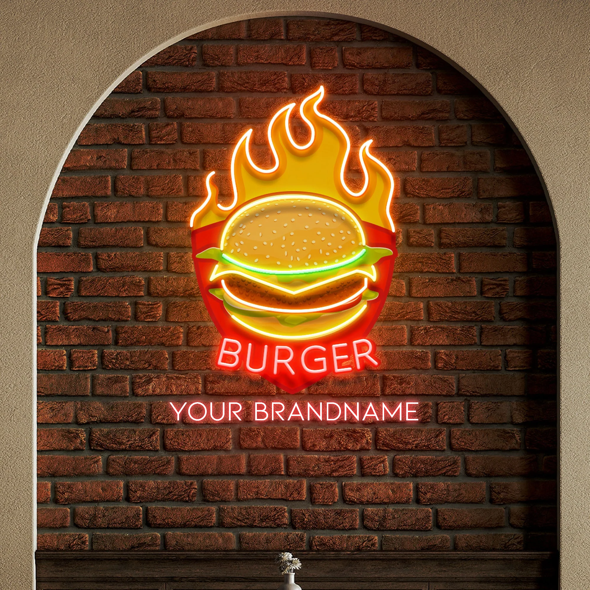 Custom  Food Burger Led Neon Sign Light