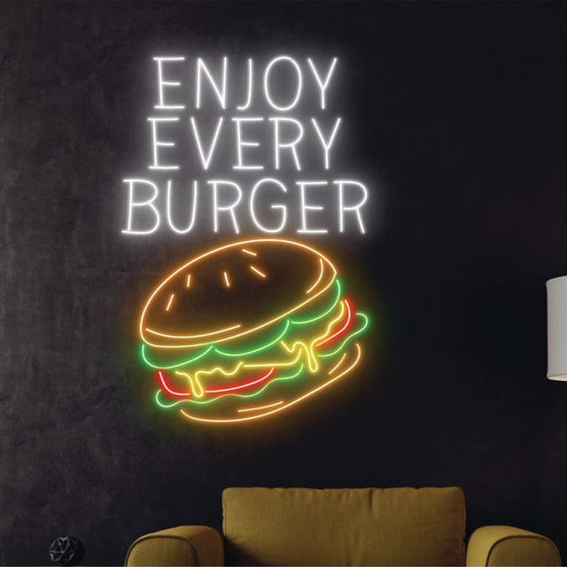 Enjoy every burger neon sign