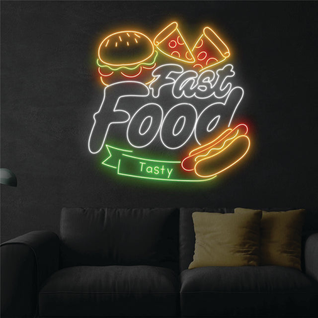 Fast Food Items Neon