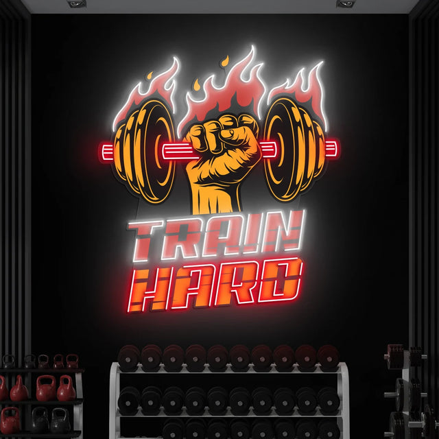 Train Hard Pop Art Neon
