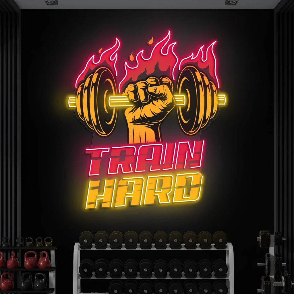 Train Hard Pop Art Neon