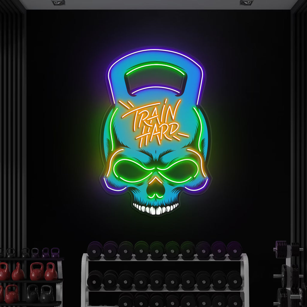 Dumbbell Skull LED Neon Light