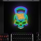 Dumbbell Skull LED Neon Light