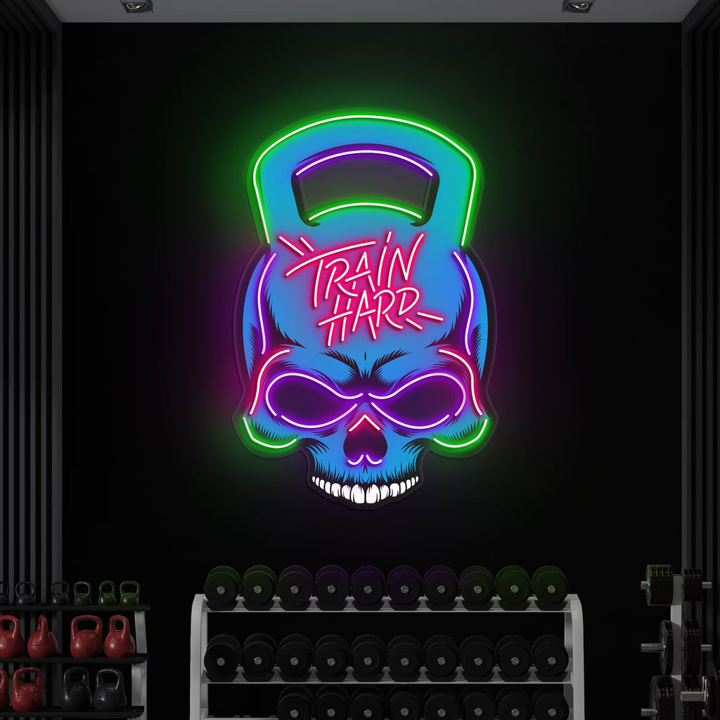 Dumbbell Skull LED Neon Light