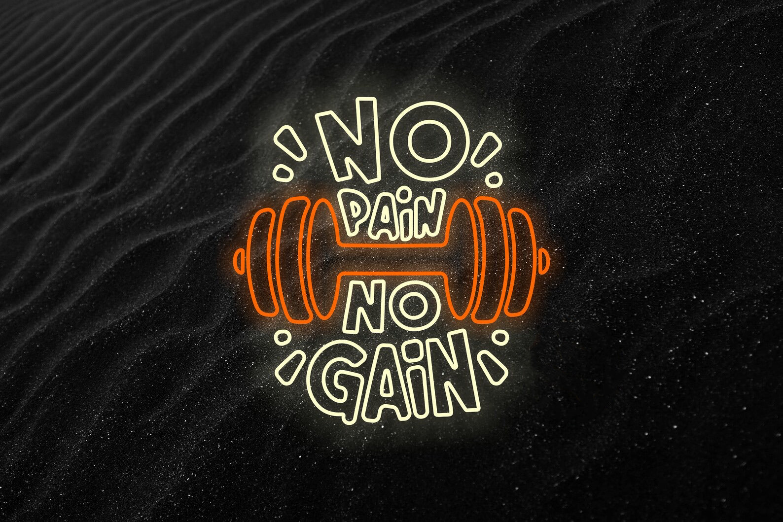 No Pain No gain with Dumbell neon Sign