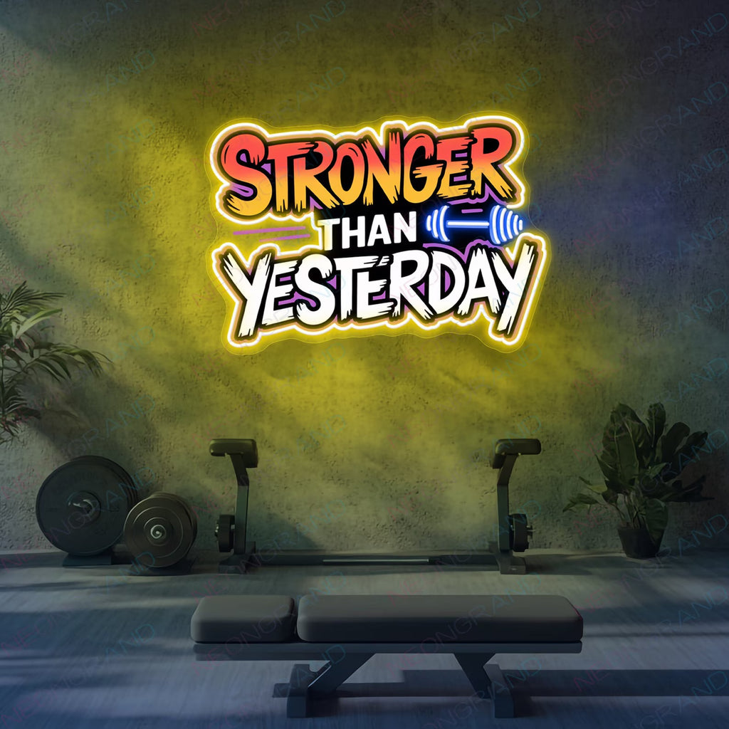 Stronger Than Yesterday Neon Pop Art