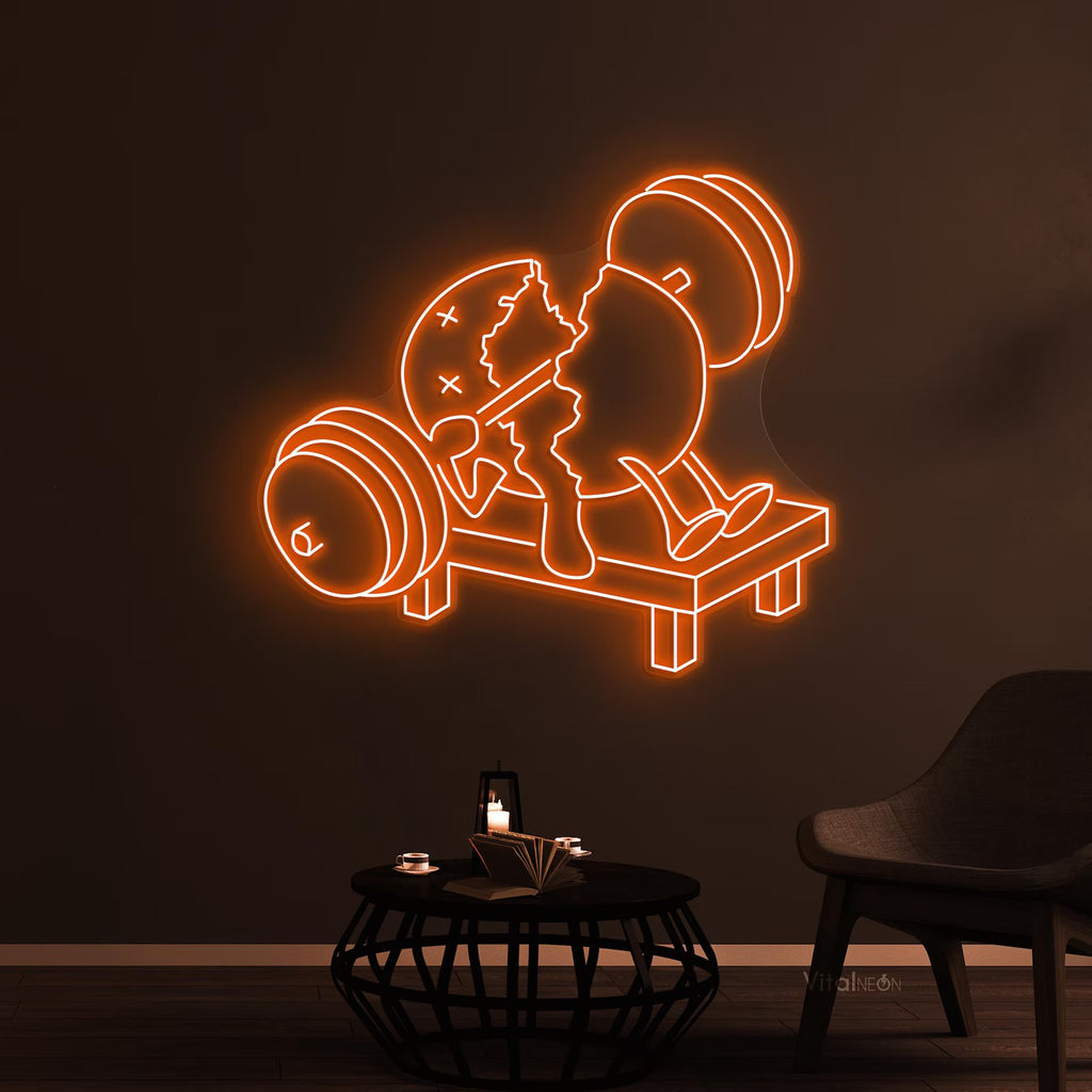 Egg Lifting Weight Neon Sign