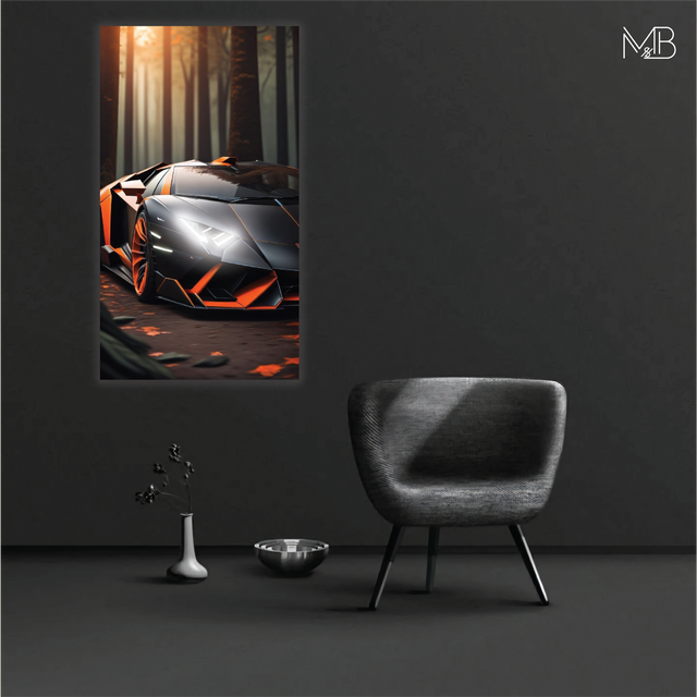 Lamborghini Aventador Neon Poster