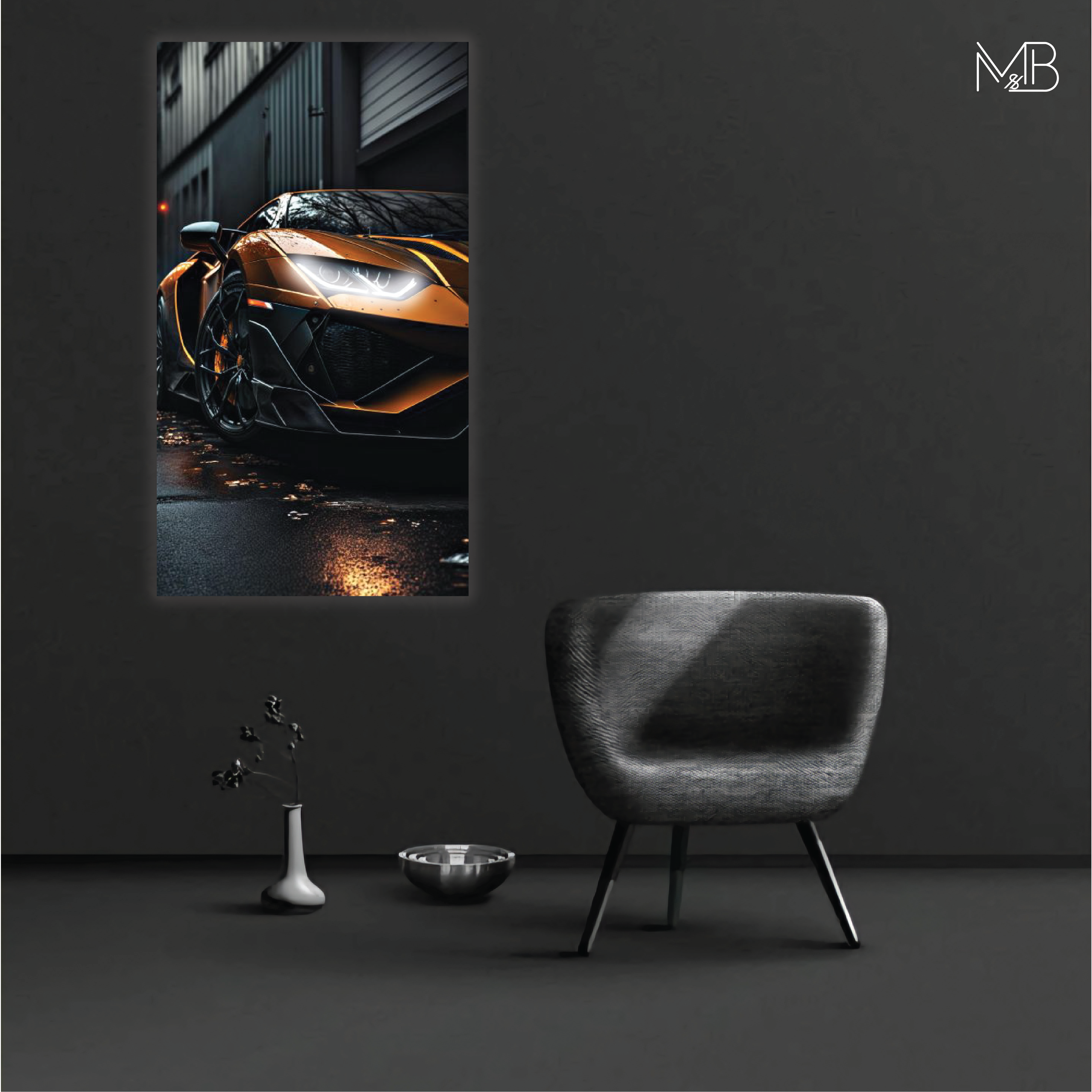 Lamborghini Huracan Neon Poster