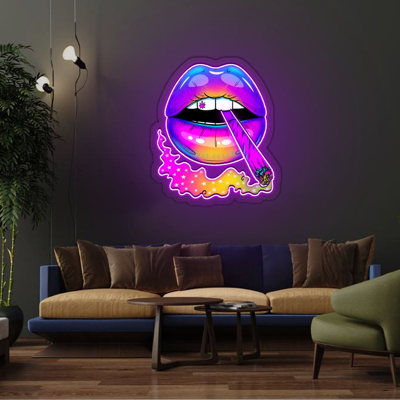 Magic Lip Neon Sign x Acrylic Artwork