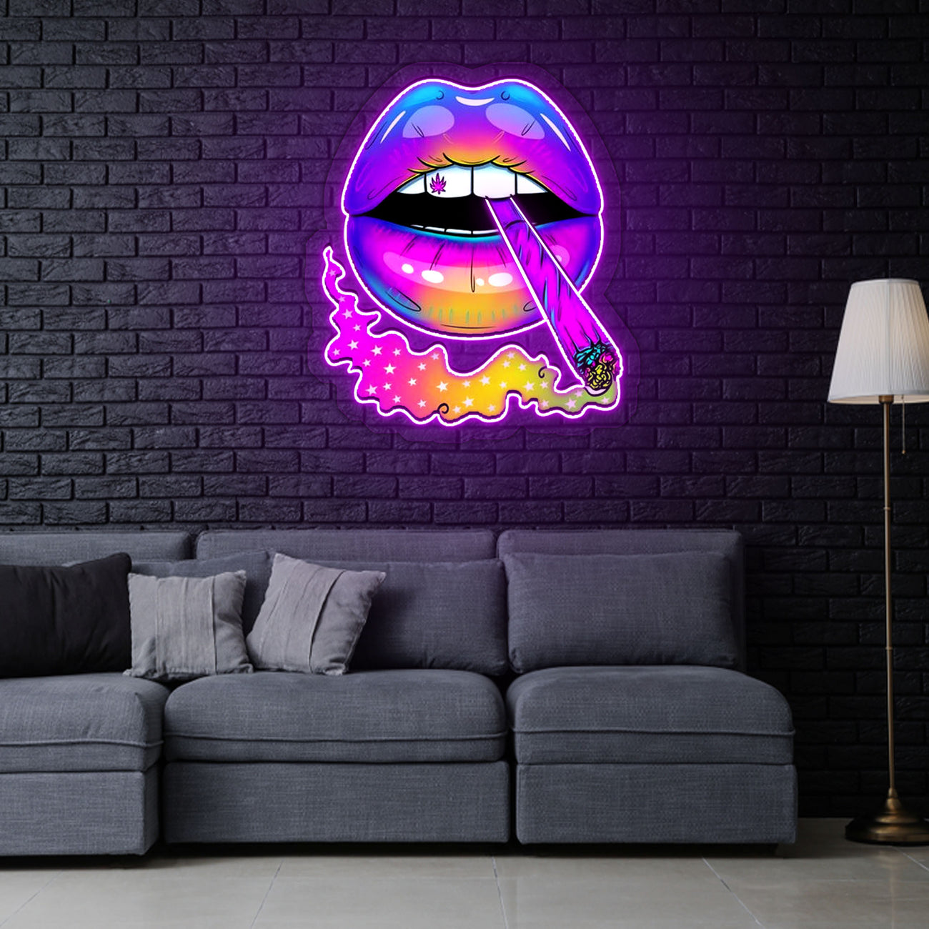 Magic Lip Neon Sign x Acrylic Artwork