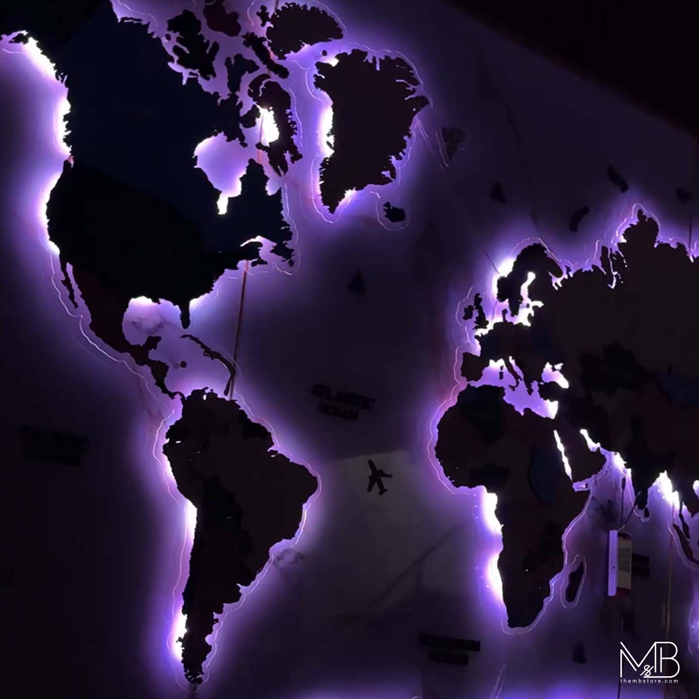 Premium 4-Layer Wooden & Acrylic World Map (Light Color Edition)