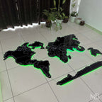 Premium Black Acrylic World Map (UV Printed | LED & RGB Options