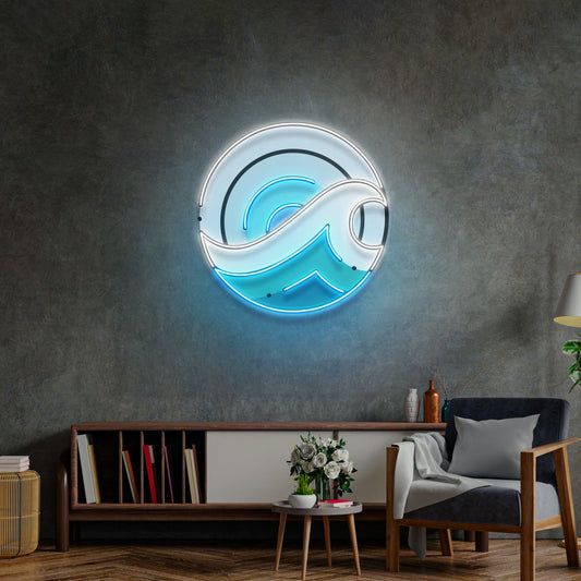 Wave Circle Led Neon Acrylic Artwork